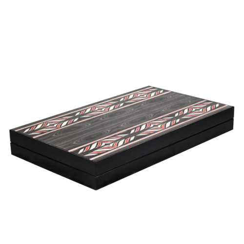 Set da backgammon in legno con design nero alla moda da 23 pollici