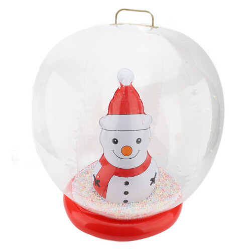 Bola inflável de enfeite de Natal de 23,6 polegadas, PVC com LED, iluminada, bonecos de neve de Natal, 2