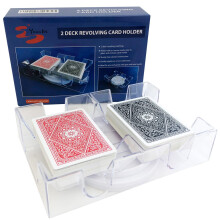 Bandeja giratória para cartas de baralho Yuanhe com 2 baralhos e suporte para cartas