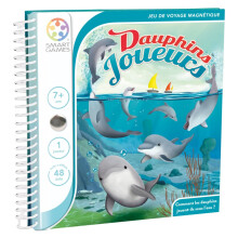 SmartGames Flippin' Dolphins Gioco di viaggio magnetico con puzzle 48 sfide multilivello dai 7 anni in su