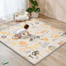 Tapete plegable para gatear de limón agrio de 120 x 120 cm, tapete acolchado grueso para gatear para bebés, tapete