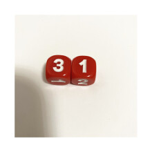 (Rood) 10 stuks nummer 1 2 3 1 2 3 D6 14 mm acryl dobbelstenen 6-zijdige dobbelstenen voor bord