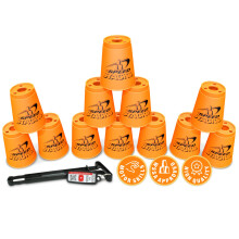Speed Stacks | Officiële Sport Stacking Set Oranje - 12 cups en houder | Hoogwaardige materialen, lage wrijving