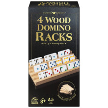 Spin Master Games Lot de 4 plateaux de dominos en bois pour dominos de train mexicain Jeu de dominos classique