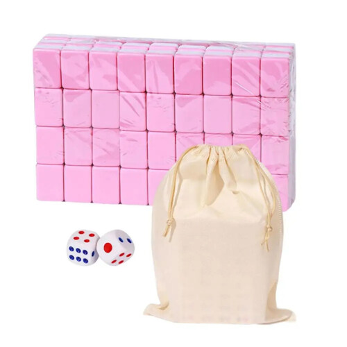 (Rosa) Set da gioco da tavolo portatile Mahjong 1