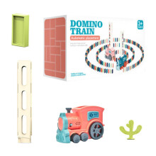 (rosa, 80 pezzi) Giocattolo automatico del treno del domino, set di giocattoli elettrici del treno del domino