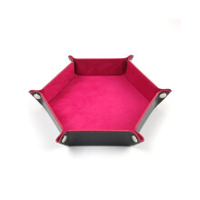 (Rose Red) Hexagon Dice Zachte Tray Speelgoed Mode Eenvoudig PU Bordspel Kerker Opvouwbare Opbergruimte