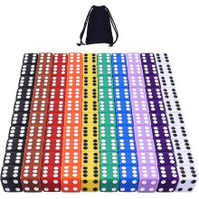 Conjunto de dados de jogo Stor com 100 peças, 10 cores, dados de canto quadrado com bolsa de armazenamento,
