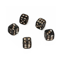 (Zilver) 18 mm gotische schedel dobbelstenen Halloween skelet dobbelstenen, zwarte hars dobbelstenenset, dobbelstenen