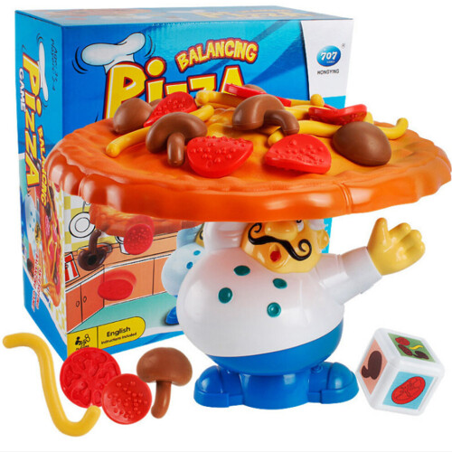 Tabletop Balancing Pizza Game, Fun Stacking Toy for 2-4 Players