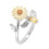 Sunflower Ring 360 Degree Quiet Rotating Stylish Open Adjustable Flower Ring for Women 1
