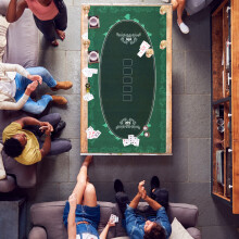 Tapete de pôquer Sportnow 239,3 x 115,5 cm, resistente à água, para 12 jogadores, verde
