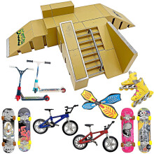 Set rampa per skateboard da dita STASHABLES - Kit per skatepark da dita 16 pezzi - Kit per skatepark che include