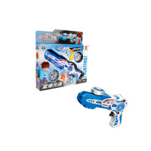 (Branco) Conjunto de lançador de liga leve giroscópio giratório disco de batalha brinquedo presente