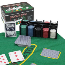 Conjunto de pôquer Tanness com 200 peças, conjunto de pôquer Texas Hold'em Casino e jogo de pôquer Black