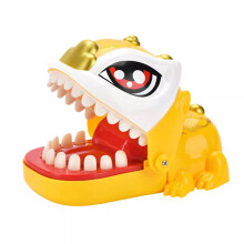 (Jaune) Lion Big Mouth Bite Finger Game Tricky Toys Prank Toy Interactive Tricky Toys