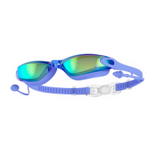 Óculos de natação com design de protetor auricular, à prova d'água, azul