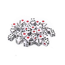 (Wit, één maat) Nieuwe 50 stuks dobbelstenen Gaming Dice Acryl Standaard Zeskantige Dobbelstenen voor Verjaardagsfeestjes