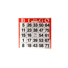 1 op Rode Bingo Papieren kaarten - 500 kaarten per pak