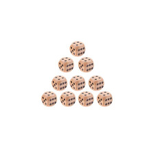 10 x houten dobbelstenen, natuurlijke houten dobbelstenen, 16 mm houten D6 zeszijdige dobbelstenen, tafelspellen,