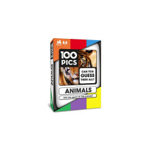 Jeu de cartes 100 PICS sur les animaux - Jeu éducatif de voyage et de réflexion en famille pour enfants intelligents