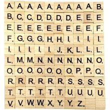 100 pezzi di piastrelle con lettere in legno, lettere di Scrabble per artigianato, decorazioni fai da te in legno