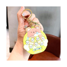 (Jaune) Porte-clés ours jaune profond amusant Whackamole mignon mini machine de jeu idée cadeau