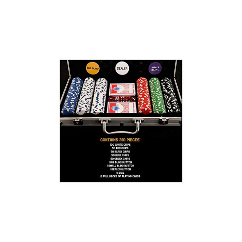 Conjunto de pôquer Texas Hold'em com 300 peças em caixa de alumínio 1