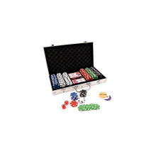 Conjunto de pôquer Texas Hold'em com 300 peças em caixa de alumínio