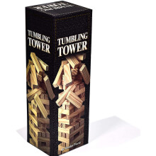 Jogo de blocos de torre de madeira tradicional extragrande em uma caixa de presente, ótimo entretenimento