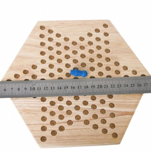 Juego familiar tradicional de damas chinas de madera con forma hexagonal 1