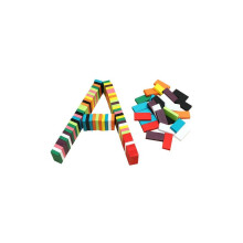 100 pezzi di giocattoli da domino in legno standard autentici per bambini, molti colori