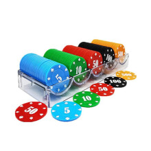 10/stücke Runde Kunststoff Poker Chips 37mm Unterhaltung Spiel Wert 1 5 10 20 50 100 500 Zahlen für Token münzen