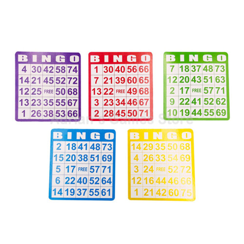 100 kpl bingokortteja 5 väriä 2