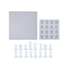 18 Teile/satz Dame Brett Silikonform 3D Schach Kristall Epoxidgussform für Familienfeier Brettspiele Zuhause