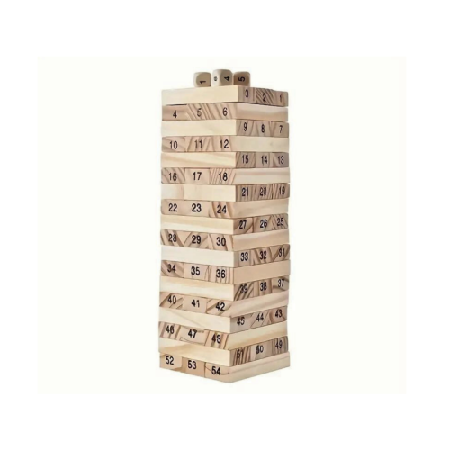 Jogo de blocos de madeira Tumbling Tower para a família, 7,1 polegadas