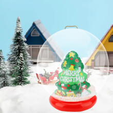 23,6 Zoll große aufblasbare Weihnachtskugel aus PVC mit LED-Beleuchtung, Deko-Ornament für den Außenbereich