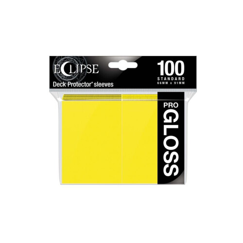 Ultra Pro Deck Protector Eclipse Gloss -standardihihat, sitruunankeltainen - 100 per pakkaus
