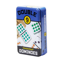 Dominos Double 9 classiques du porche de l'université Games dans une boîte, multicolores