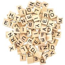 200 TESSERE IN LEGNO PER SCARABEO, LETTERE NERE IN LEGNO, ARTIGIANATO DA TAVOLO, GIOCHI DA TAVOLO, PROGETTI FAI