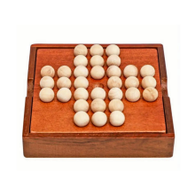 Gioco da tavolo quadrato in legno da viaggio Solitaire Family Game da 5 pollici