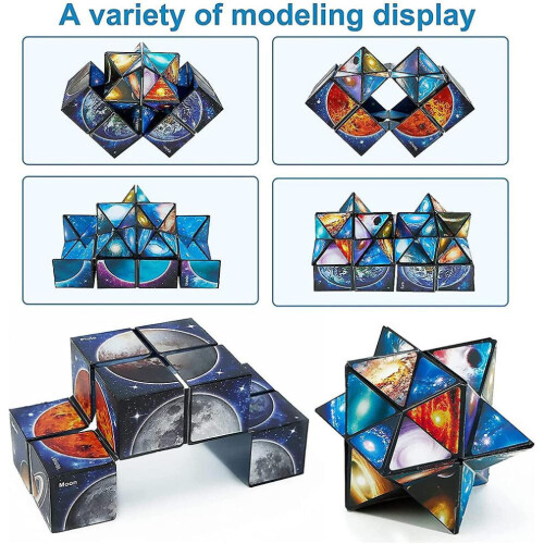 2 stuks Galaxy Star Sky Cube Magic Cube Set Kinderen Infinity Magic Cube Fidget Speelgoed 1