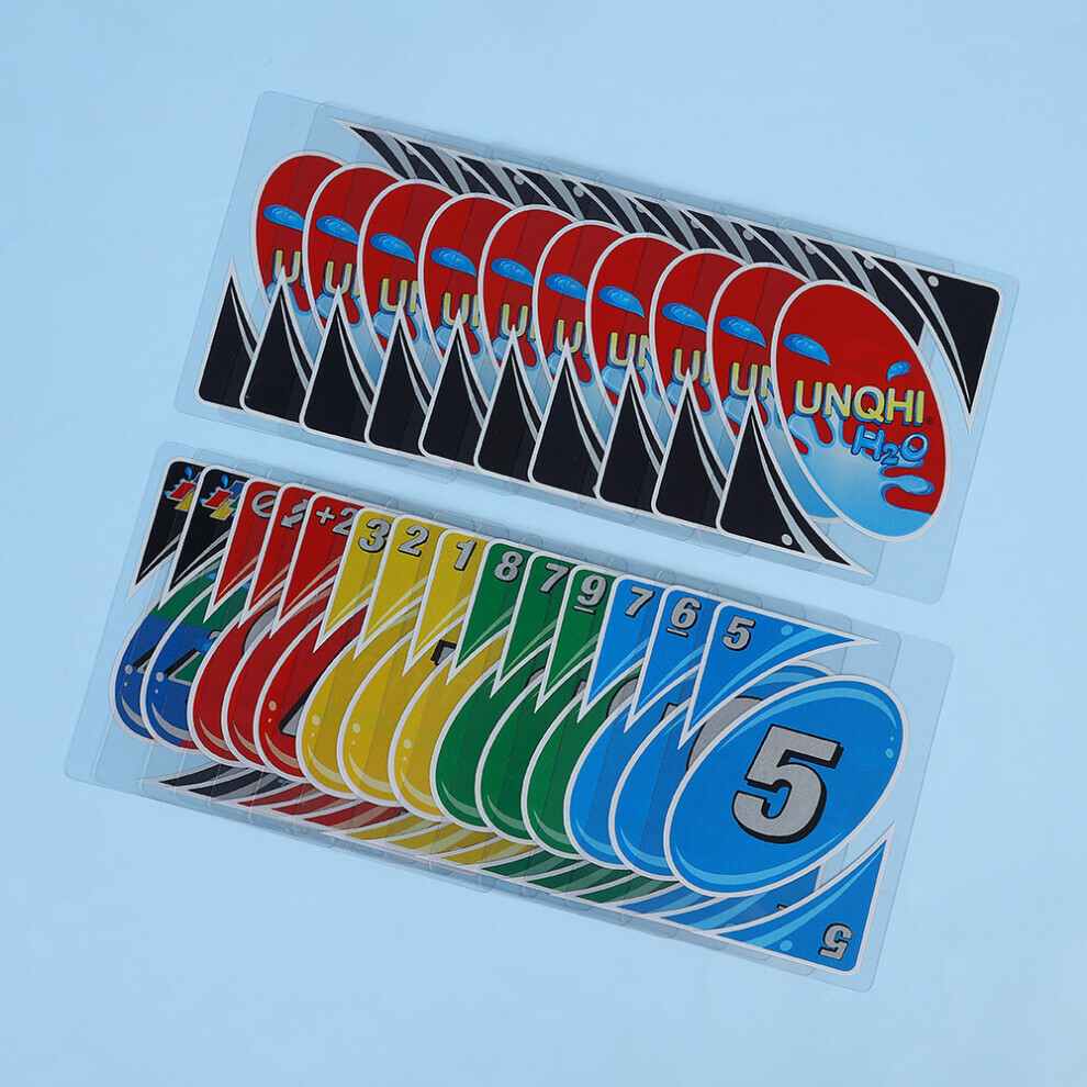 Unqhi H2o Uno Jeu de société Cartes de poker Fête de famille Jouet décontracté Accessoire éducatif