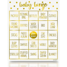 Ainutlaatuinen Baby Shower Gold Bingo Kit | 8 pelaajaa | 1 kpl