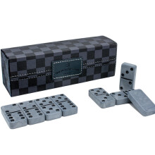 Set di domino Vovotuzzi nero e grigio Doppio sei domino Set di 28 domino Set per adulti e bambini di età compresa