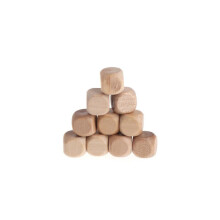 10 stuks houten dobbelstenen met 6 zijden (10 mm, 12 mm, 14 mm, 16 mm, 18 mm)