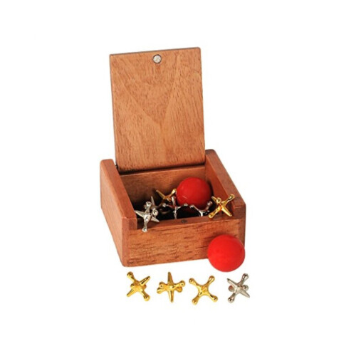 WE Games Altmodische Metall-Jacks in einer Holzbox