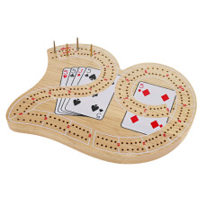 WE Games Mini 29 Cribbage Set - Massiivipuinen 2 telalauta metallitapeilla Ainutlaatuinen muotoilu ja