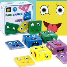 Wekity Face Change Cube Peli Puiset ilmeet Vastaavat palapelit Rakennuspelit Lelut lapsille