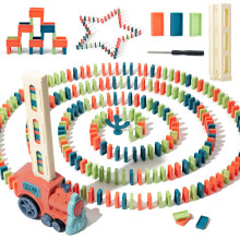 WFOGOC Domino automatico per bambini, 200 pezzi, blocchi Montessori, giocattoli impilabili, regali di Natale o